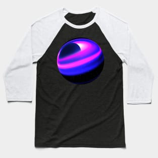 Planet with Gas and Dust Rings - Spherical Core Baseball T-Shirt